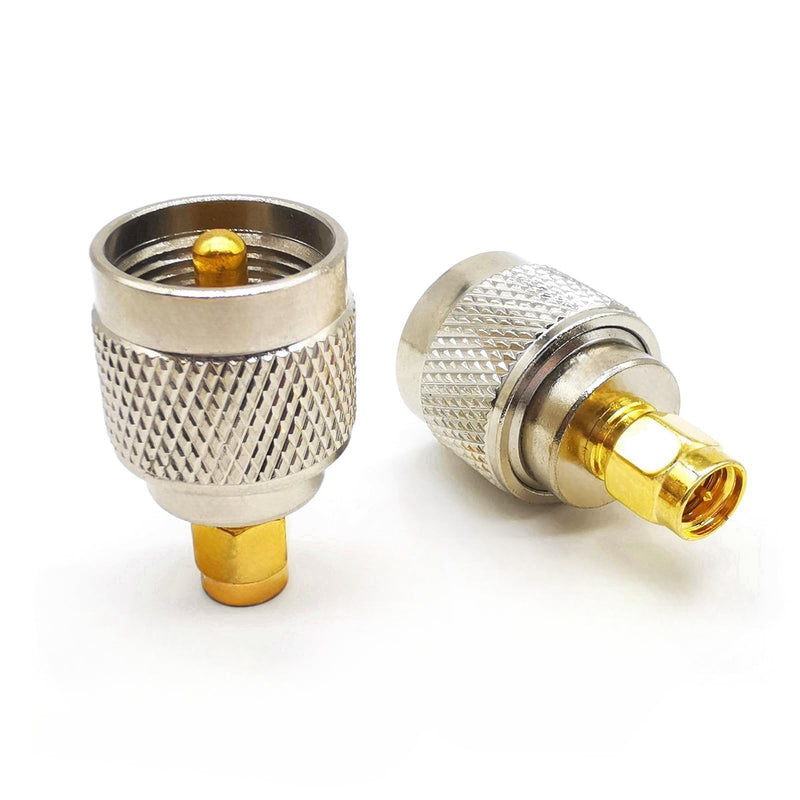 2pcs SMA to PL259 UHF Coax Adapter, SO239 to SMA CB Radio Antenna Connectors, PL259 Male to SMA Male Coax Adapter for Ham Radio Antenna, FPV Antennas