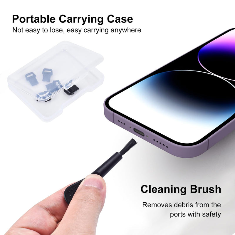 15PCS Anti Dust Plug Kit Compatible with iPhone 14, 14 Pro,14 Pro Max,14 Plus,13,13 Pro,13 Pro Max,13 Mini,12,12 Pro,12 Pro Max,12 Mini,11,11 Pro,11 Pro Max,XS,XR,X,8,7,6 - iPhone Port Cleaning Brush For iPhone Lightning Charging Port