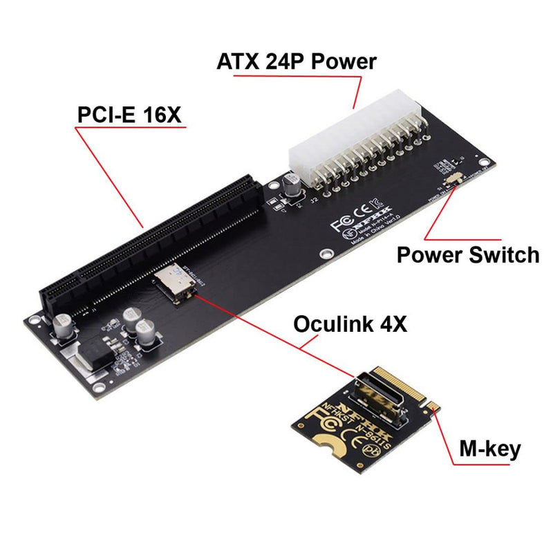 Chenyang Oculink SFF-8612 to PCI-E 3.0/4.0 M.2 M-Key to SFF-8611 Host Adapter for eGPU/GPD Win Max2 External Graphics Card & SSD for GPD WIN Max2