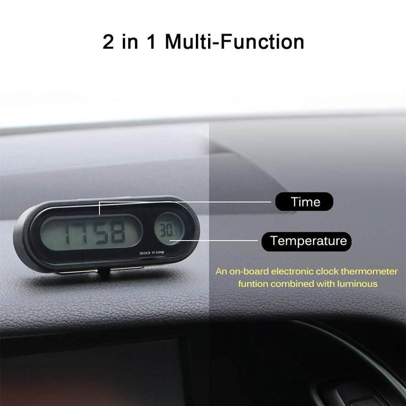 Car Time Clock Thermometer Car Smart LED Digital Display Electronic Clock Thermometer with Backlight