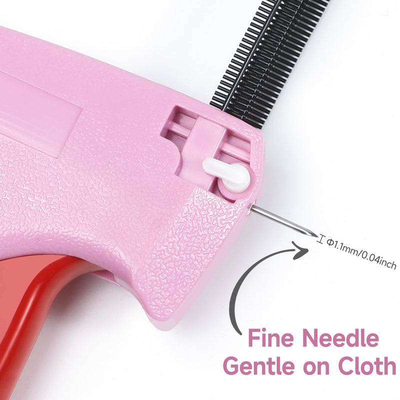 Stitch Gun for Clothes, Tagging Gun for Clothing, Handheld Quick Sticky Sewing Micro Tag Gun Fixer Hemming Pants Tool Instantly, Includes 6 Needles and 1000 Fasteners (Red) Red