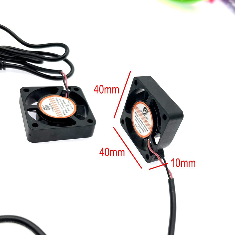 JZK 2pcs 40x40x10mm DC 5V USB Mini Cooling Fan with Wires, 4010 Small Quiet Cooling Fan 40mm, Sleeve Bearing USB Port Fan, 4cm Brushless DC Fan 5V