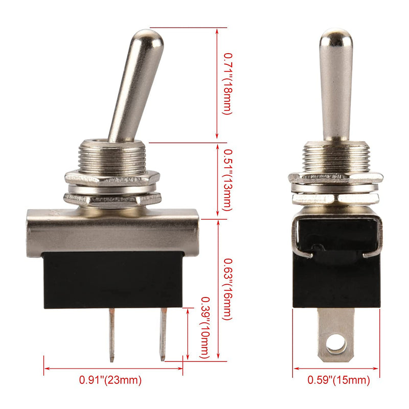 Heschen toggle switch KN3D-101 on/off switch 25A 12V 2-pin latching with waterproof (1) 1