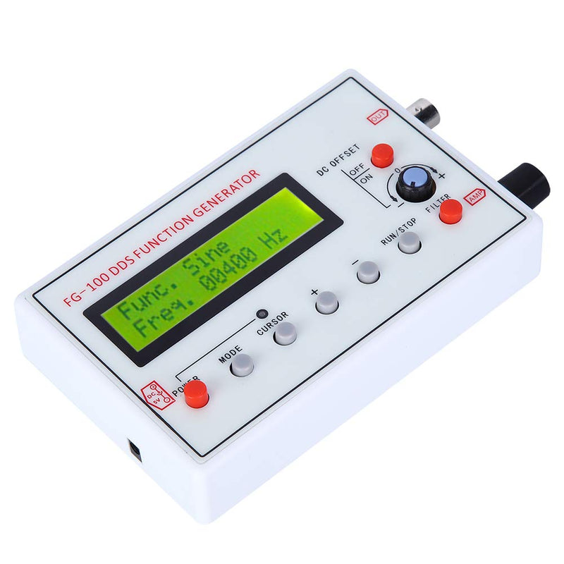 DDS Function Generator, 1HZ-500KHZ DDS Function Low Frequency Signal Generator Frequency Meter Signal Source Module Frequency Counter Sine Triangle Square Sawtooth Waveform FG-100