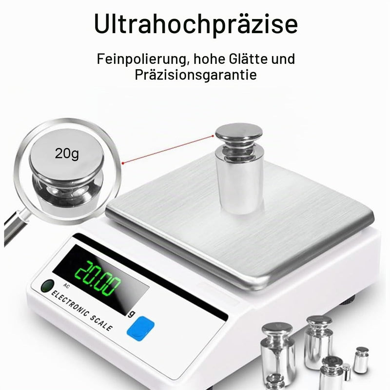 Calibration Weight Set, 5-Piece Calibration Gram Set, Measuring Weights, Set with Small Weights for Electronic Scales, Laboratory, Hobby, Crafts, 1g, 2g, 5g, 10g, 20g