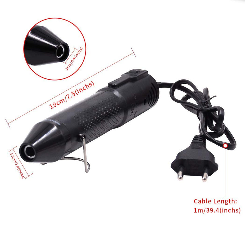 mofa Mini Heat Gun Electric 150W Mini Shrink Heat Tool Embossing Heat Tool Mini Hot Air Gun DIY Tool (Black) Black