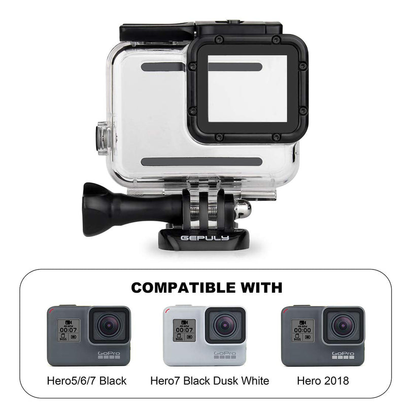 Waterproof Housing Case with Dive Filter for GoPro Hero 7 Black, Hero 6 Black, Hero 5 Black, Hero (2018) Camera - 45 Meters Underwater Photography - with Red, Light Red and Magenta Filters Waterproof Housing+Filters for Hero 5/6/7 Black