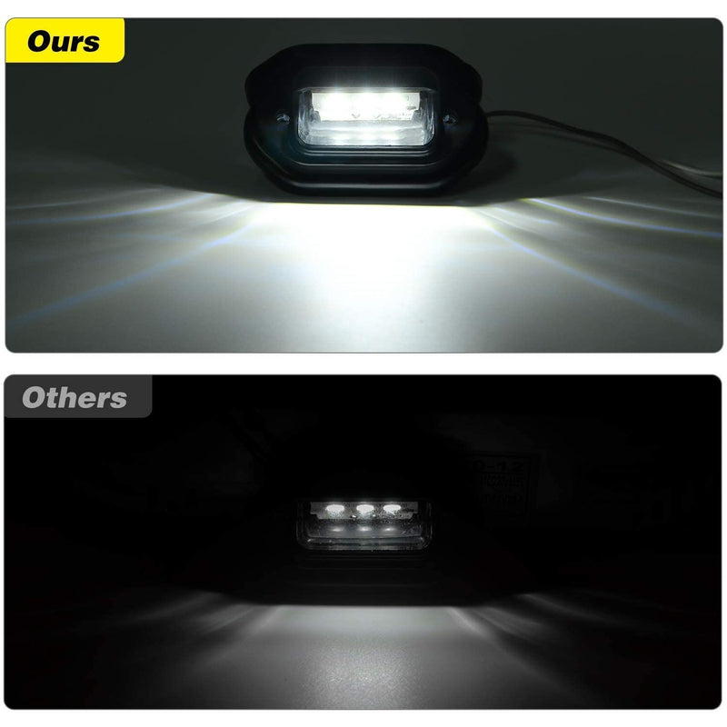Nilight 2PCS 12V LED License Tag Light Convenience Courtesy Door Step Lights Waterproof Rainproof Dome Cargo Lights Under Hood Lights Legal for Car Truck RV Trailer License Plate Light
