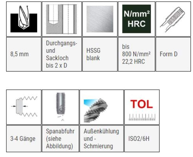 Baer incision tap M10 HSSG form D tap - size M 10 x 1.5 DIN 352 thread drill - tap tap set professional hand tap