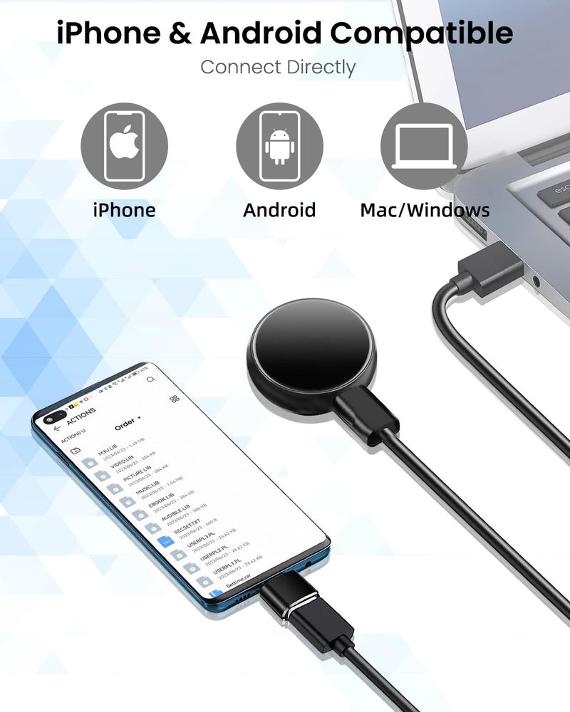 3072Kbps Magnetic Voice Recorder, Audio Recorder with AI-Intelligent Triple Noise Cancellation, 64GB Voice Activated Recorder with 4000Hours Store, Recording Device for Lectures, Meetings, Intervie