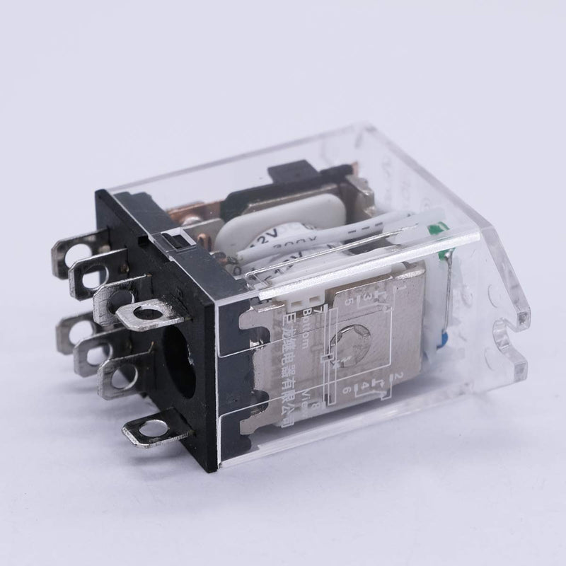 mxuteuk Pack of 2 Relay DC 12V Coil Power Relay 8Pin 10A DPDT LED Display Electromagnetic Power Relay Changer General Purpose JQX-13F-DZ-DC12V