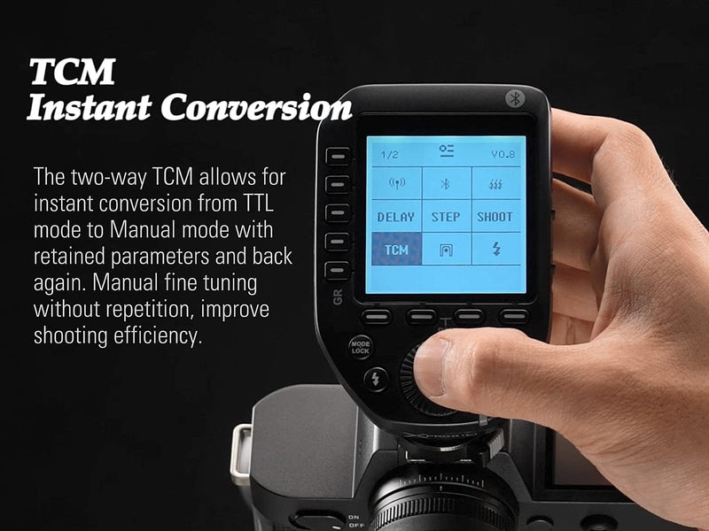Godox XProII-C TTL Wireless Flash Trigger Compatible for Canon, 1/8000s HSS 2.4G Wireless Flash Transmitter, TTL-Convert-Manual, Extra Large LCD Screen, Bluetooth Connection, New Hotshoe Locking