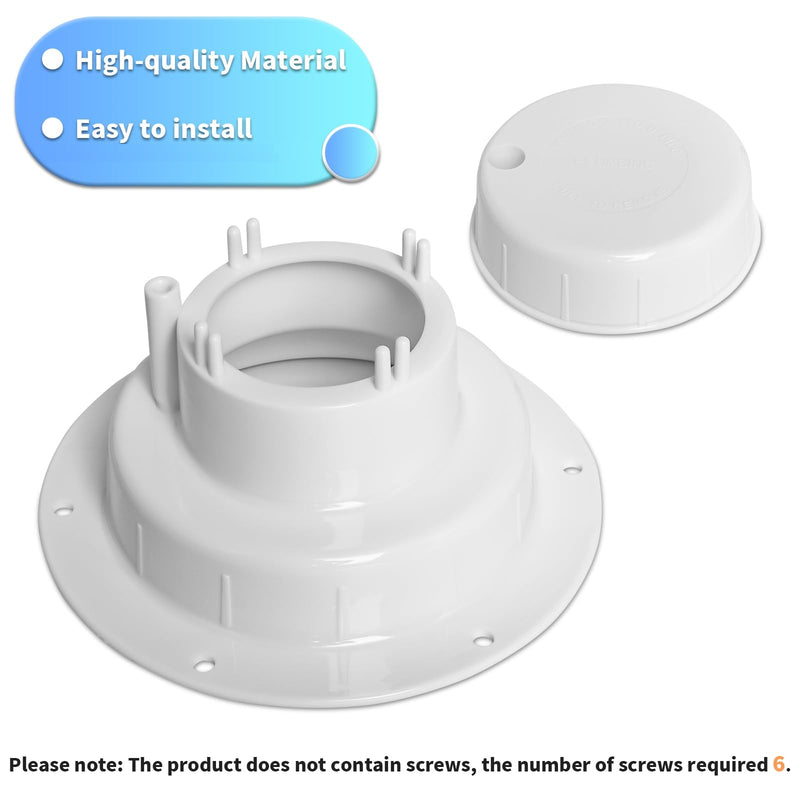 RV Plumbing Vent Caps - Camper Vent Cap Replacement for RV Trailer Camper Motorhome, RV Roof Sewer Vent Cover Caps Kit for 1 to 2 3/8 Inch Pipe - White (2 Pack)