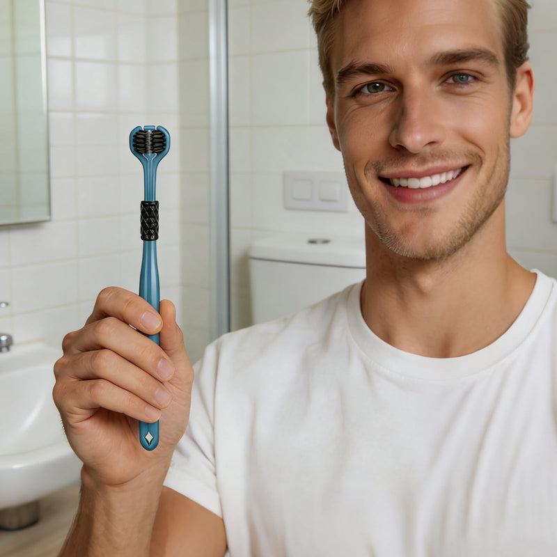 Pack of 8 Three-Head Toothbrush, Three-Sided Toothbrush, Soft Adult Travel Toothbrush Set, All-Round Cleaning 3-Sided Toothbrush for Travel and Home Use