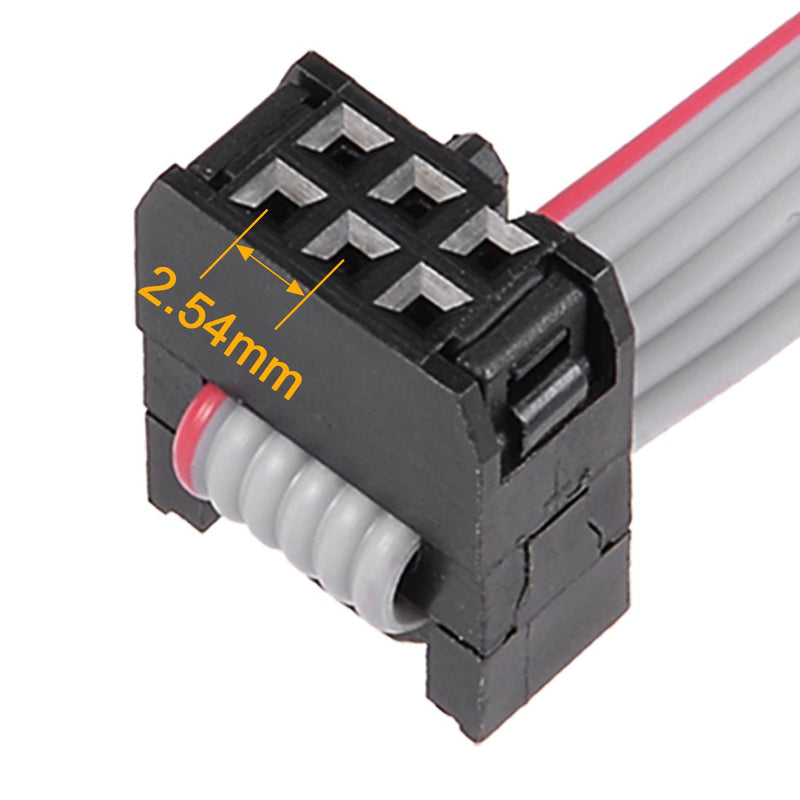 uxcell 5pcs,IDC 6 Pins Connector Flat Ribbon Cable Female Connector Length 30cm 2.54mm Pitch