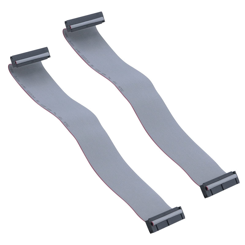 Antrader 4 Pieces 2.54 mm Pitch 40 Pin F/F IDC Flat Ribbon Cable Connector Dual Row Data Cable 30cm 40P-30CM Grey