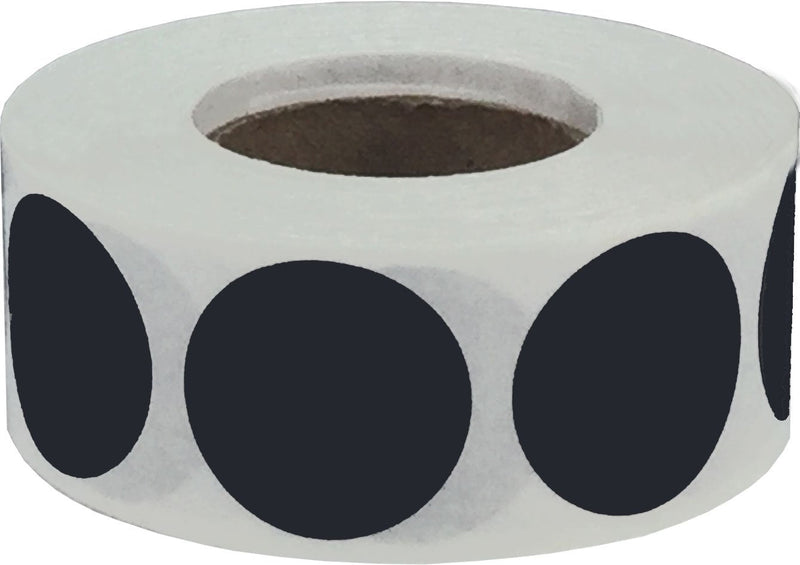Black Removable Color Coding Labels for Organizing Inventory 0.75 Inch Round Circle Dots 500 Total Adhesive Stickers On A Roll