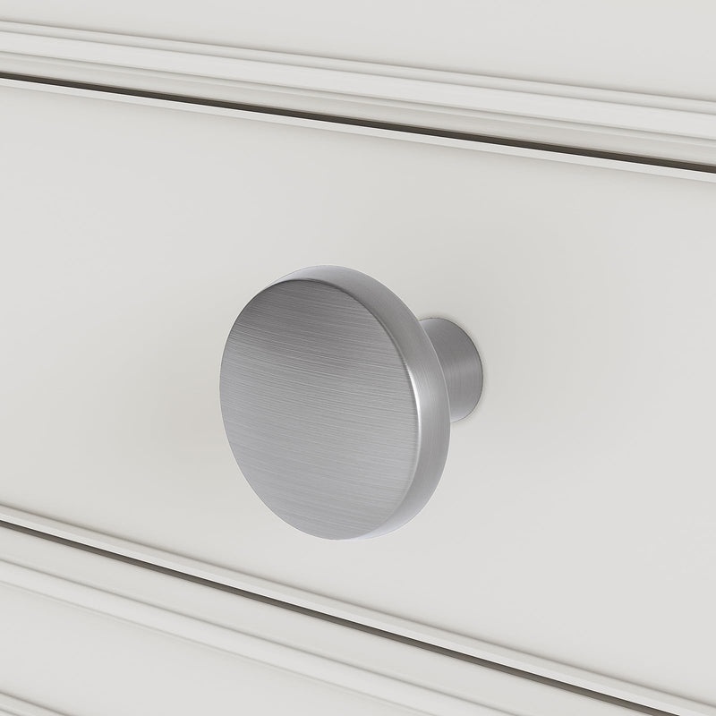 homdiy 10 Pack Brushed Nickel Cabinet Knobs Round Kitchen Handles Zinc Alloy Metal Hardware for Dresser Drawer Desk Cupboard