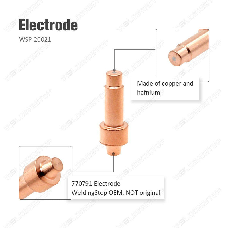 770791 Electrode & 770796 Tip/Nozzle for Hobart Airforce 27i 40i Plasma Cutter XT30R XT40R Torch Plasma Consumables(PKG-12) Airforce 27i (770791+770796) PK-12