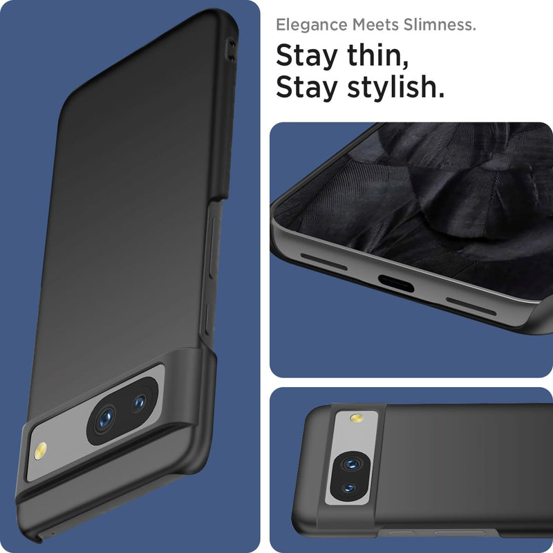 Miimall Cases for Google Pixel 8a Case,[Ultra-slim & Ultra-thin][Optimal Device Protection] Snug Fit Sophisticated Design Resilient Anti Drop and Anti Collision Phone Case for Google Pixel 8a,Black