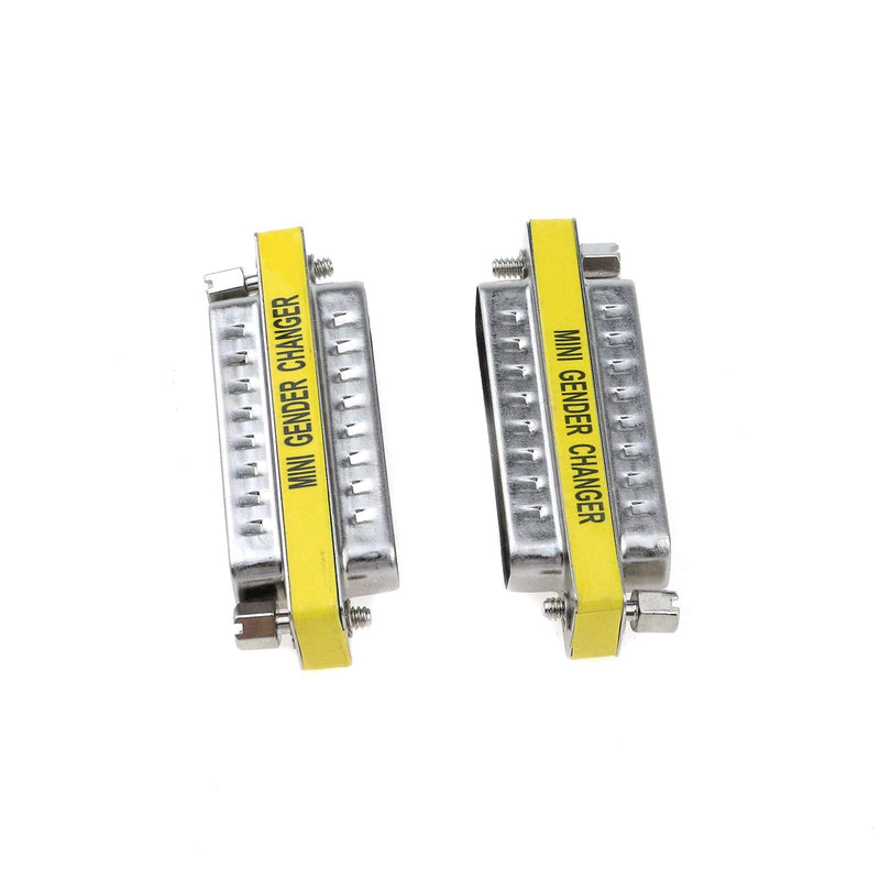 Semetall 5 Pack 25 Pin Mini Serial Cable Gender Changer Coupler VGA Adapter Video Transmission Straight Through Head(DB25,Male to Male) DB25 Male to Male