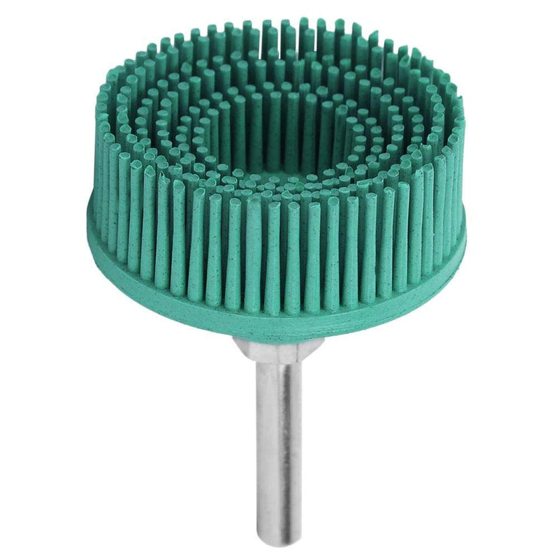 Bristle Disc with Connecting Rod, Drill Accessories for Metal Fine Processing Cleaning Polishing Grinding Deburring Removal of Rust Scratches (Green 50#)