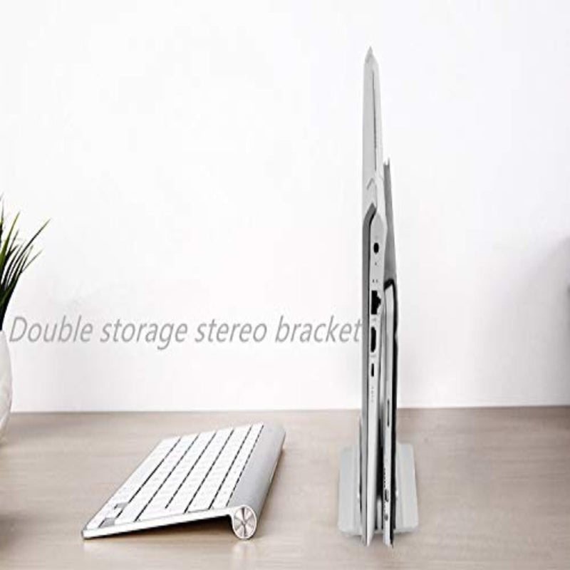 Vertical Adjustable Laptop Stand, Adjustable Laptop Stand Desktop Stand, Adjustable Base Size Compatible for Lenovo/Dell/ASUS Gaming Laptop (up to 17.3 inches) Silver