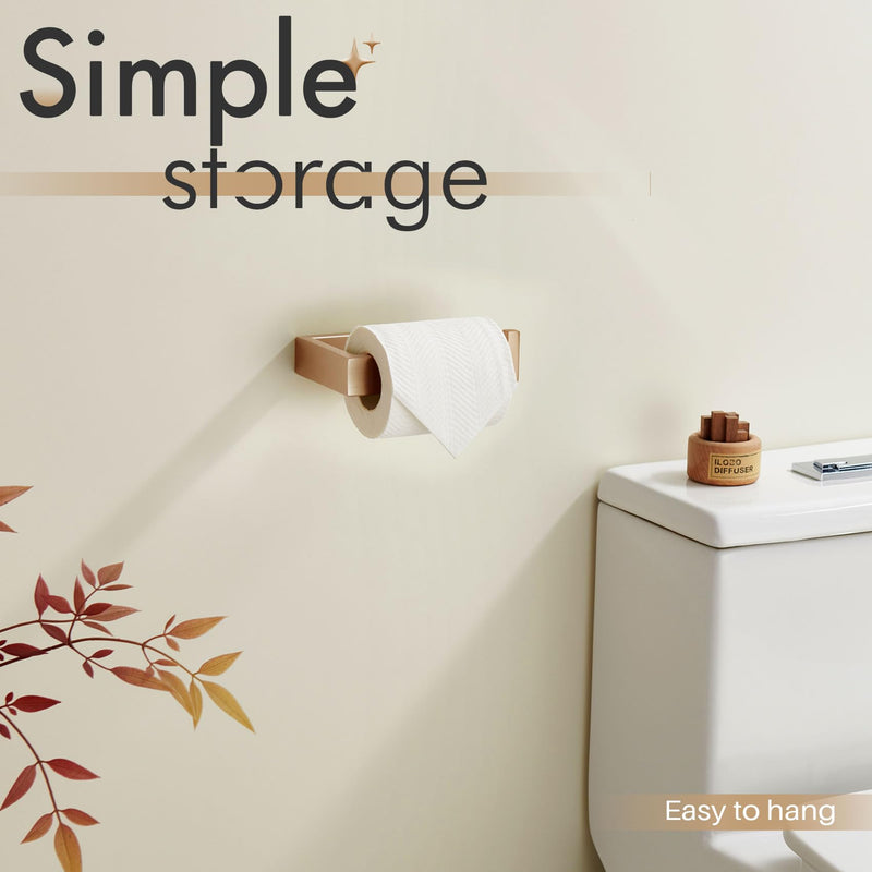 KOKOSIRI Toilet Paper Holder Wall Mount Tissue Paper Dispenser for Kitchen Bathroom Washroom Toilet Roll Holder Champagne Bronze Stainless Steel B2009CPG 1