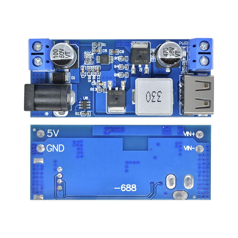 Heemol Buck Converter 24V/12V to 5V 5A DC-DC Step Module Down Power Supply Converter Board 1 piece