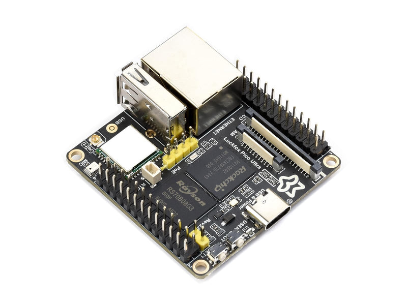 Luckfox Pico Ultra RV1106G2 Linux Micro Development Board, Integrates ARM Cortex-A7/RISC-V MCU/NPU/ISP Processors, 8GB eMMC, 128MB DDR3L, 0.5TOPS NPU, with Wire-Less (Board Only)