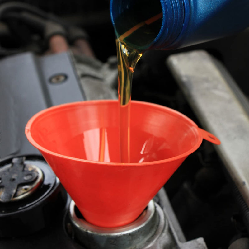 6 Pcs Automotive Funnels Set, Wide Mouth Fuel Funnels, Plastic Long Neck Oil Funnels, Flexible Right Angle Funnels, with Detachable Spout and Filter for Water/Gasoline/Coolant/Engine Oil