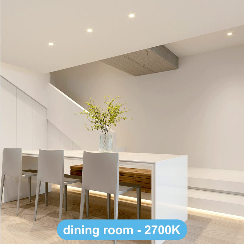 Gr4tec LED recessed spotlight 230V dimmable, 6 x 6W LED spot bathroom IP65, ceiling spots LED warm white 2700K 400LM, recessed lights 35mm ultra flat, ceiling spotlight LED for living room kitchen, hole 68mm-80mm warm white 2700k / white