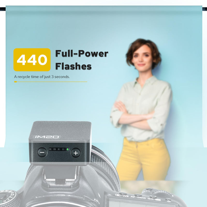 Godox iM20 Mini Flash, USB C Charging Built-in Battery with 5 Levels Flash Power for Canon/Sony/Fujifilm/Nikon/Panasonic/Olympus, Godox Flash, for Sony ZV1 Flash, Camera Flash