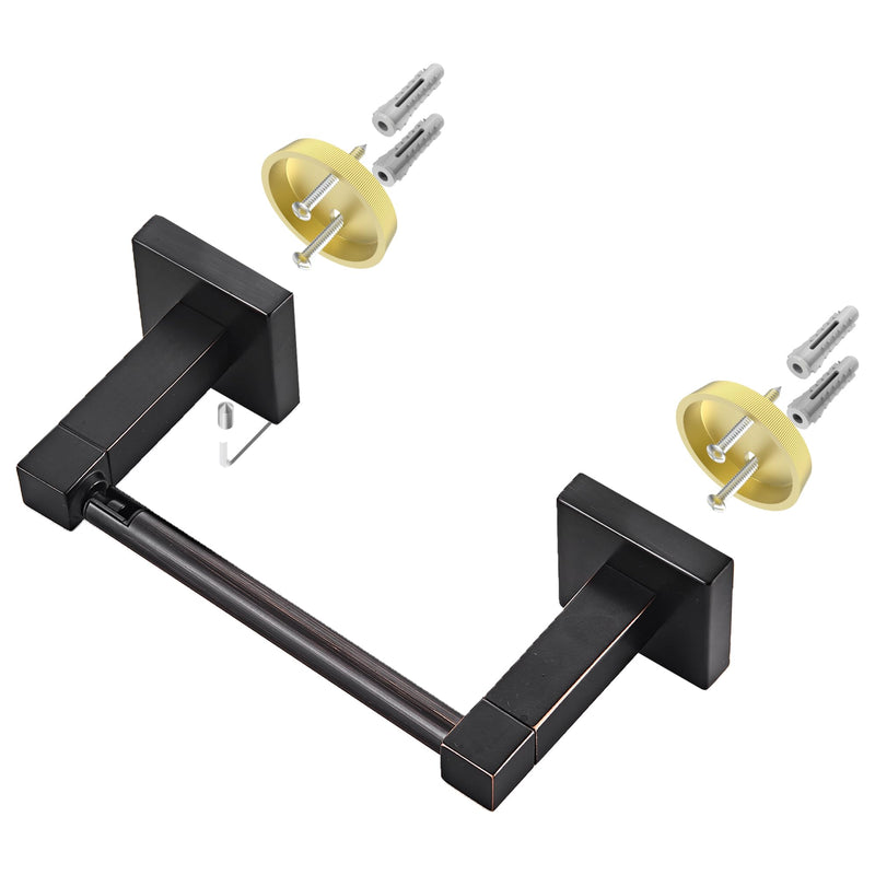Ruacq Toilet Paper Holder Oil Rubbed Bronze-Toilet Paper Holder Wall Mount Double Post Pivoting Square-Toilet Tissue Roll Holder Rustproof Stainless Steel