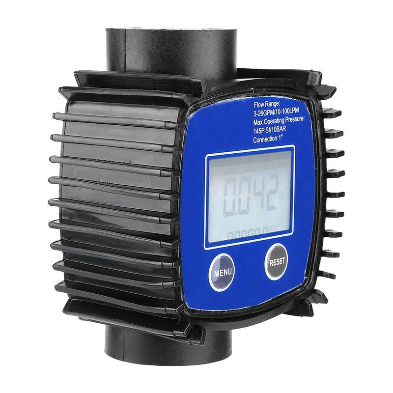 Flow meter, flow meter digital display, high accuracy, water flow meter, 1 inch internal thread, digital turbine flow meter, 5-120 liters/minute, maximum pressure 40 bar