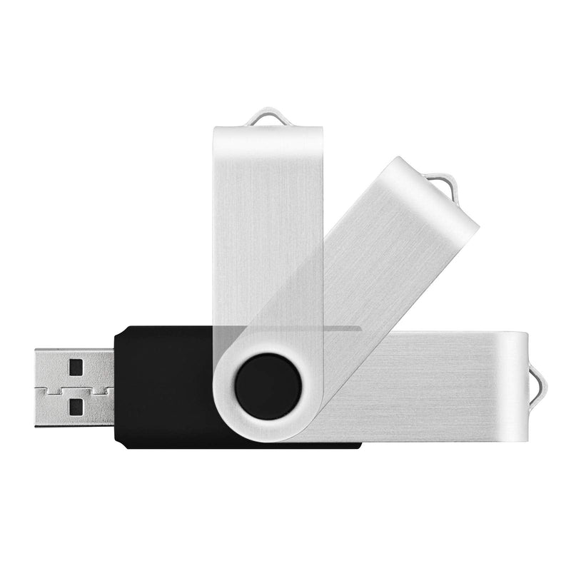 KOOTION 10 X 16 GB USB Flash Drive USB 2.0 Thumb Drive Memory Pen Stick Jump Drive Keychain Design Zip Drives Bulk (Black) 16GB Black-10 Pack