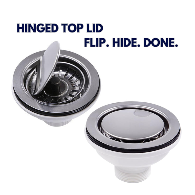 Nantucket Sinks NS35LCC-CH Flip Top Crumb Cup Kitchen Drain, Chrome