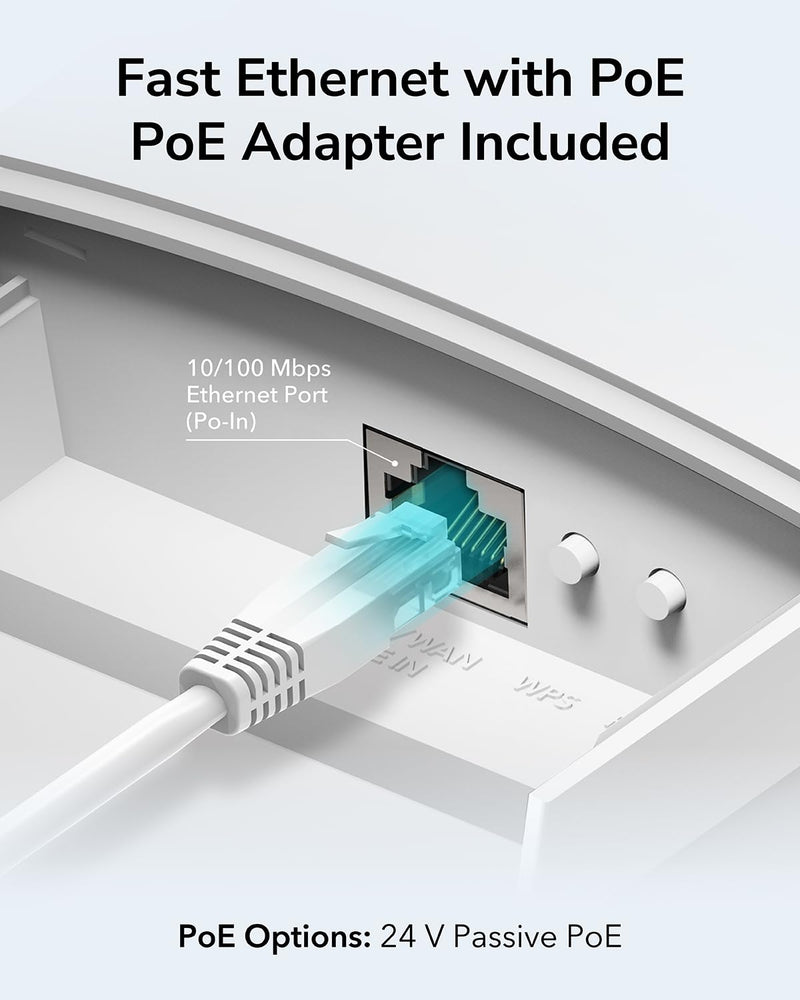 Cudy RE1200 Outdoor AC1200 WiFi5 Outdoor Fast Access Point Mesh, IP65 Waterproof MU-MIMO Support RE Mode, PoE Powered, Business WiFi Solution