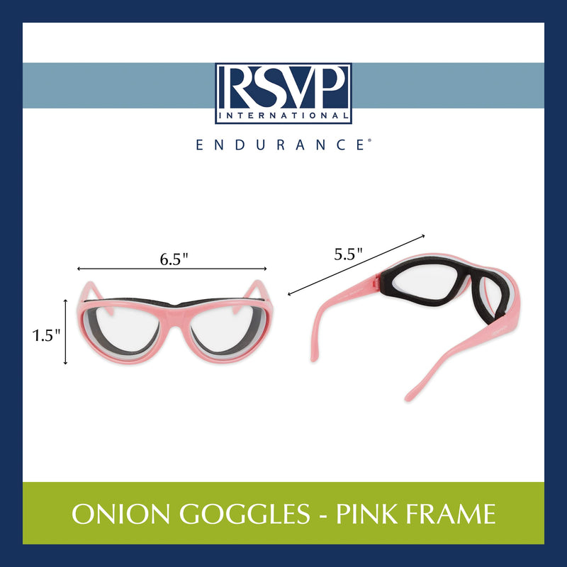 RSVP International Onion Goggles, Fog Free Lenses, Safely Prepare Food Without Tears Pink
