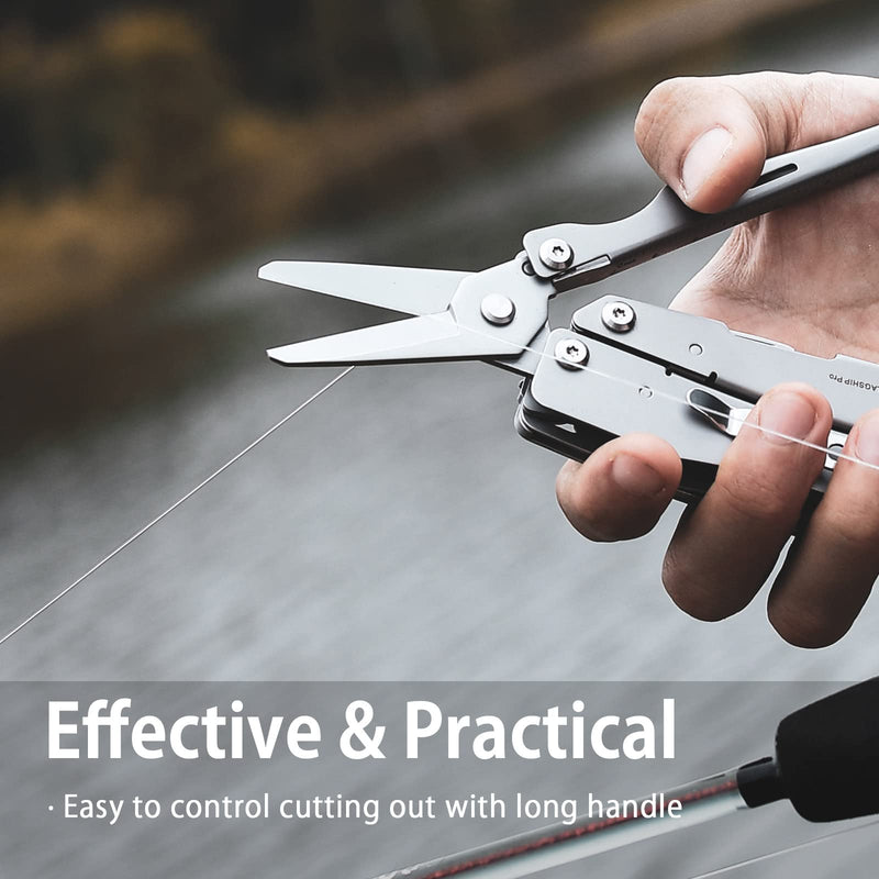 NexTool Flagship Pro Multitool, Foldable Utility Knife with Safety Locking, EDC Multitool with Pocket Knife, Full Size Scissors, Can Opener for Camping, Survival, Fishing, Cool Gifts for Men Sliver