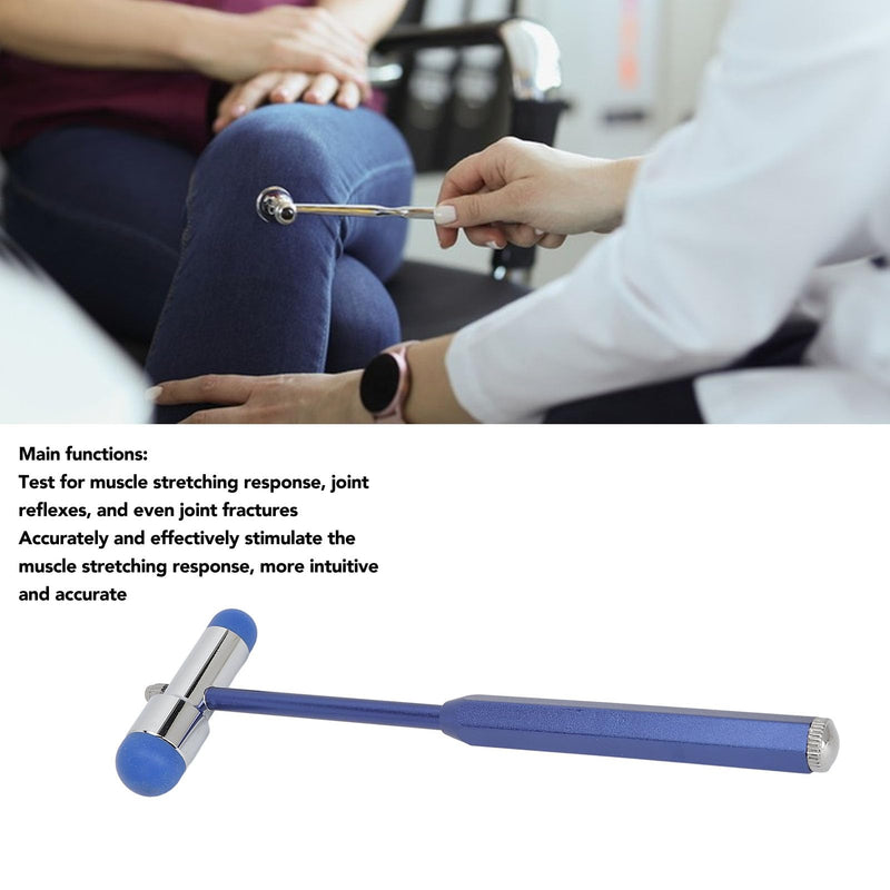 Fyearfly Neurological Reflex Hammer, Tromner Reflex Hammer Made of Aluminum Alloy, Neurological Reflex Diagnostic Hammer with Humanized Handle for Reflex Tests (Blue)
