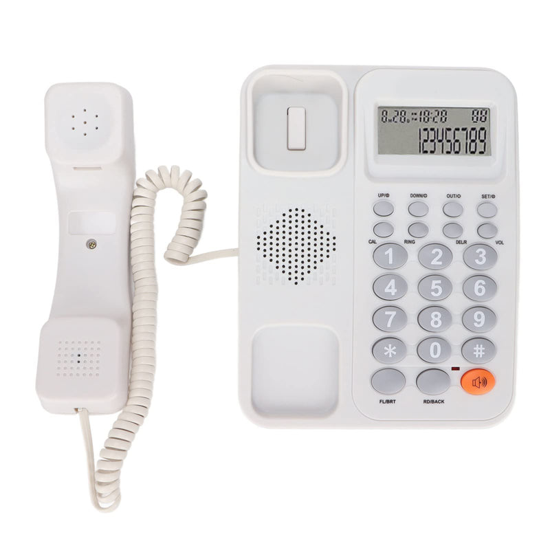 KX T2027CID Corded Phone, Landline Phone with LCD Display Desktop Phone for Home Office Hotel, Telephones Landline Corded with Semi Handsfree Call, Caller ID, 24 Ringtones(White)