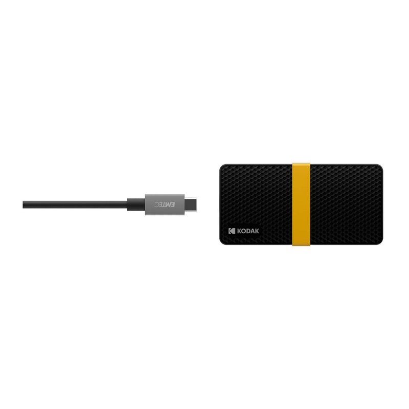 KODAK Portable SSD X200 256GB with USB-C 3.1 Gen 2 (10 Gbps)
