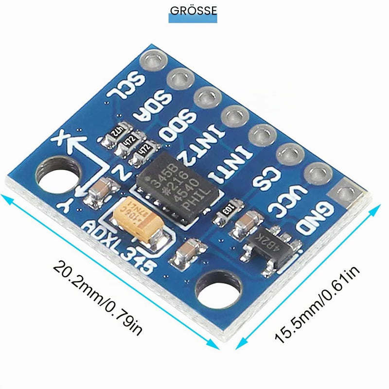 2pcs GY-291 ADXL345 IIC/SPI Digital 3-Axis Digital Acceleration Tilt Module with Pinheader DuPont Cable for Arduino