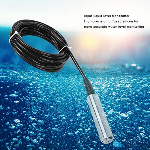 Liquid Level Sensor, TL-136 12-32VDC 4-20mA Signal Output Anti-Blocking Water Level Sensor Detector, Liquid Level Transmitter(0-1m) 0-1m