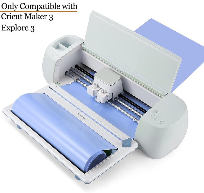 RANCOVY Vinyl Roll Holder with Trimmer for Cricut Maker 3 and Cricut Explore 3, Perfect for Clean Precise Cuts of Smart Vinyls and Heat Transfer Vinyl Iron On blue