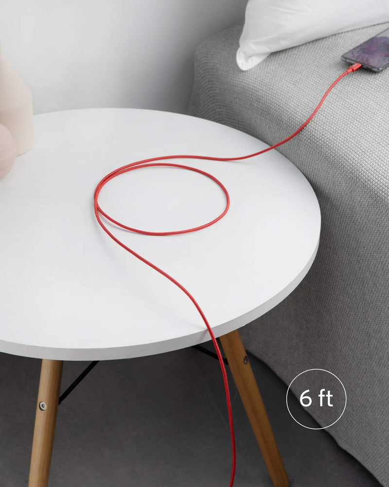 Anker USB C to USB C Cable, Type-C 60W Fast Charging Cable (6 FT, 2Pack) for iPhone 17 Series, iPad mini 6 and More (Red) (Pack of 2) 6FT*2 (Pack of 2) Red 4