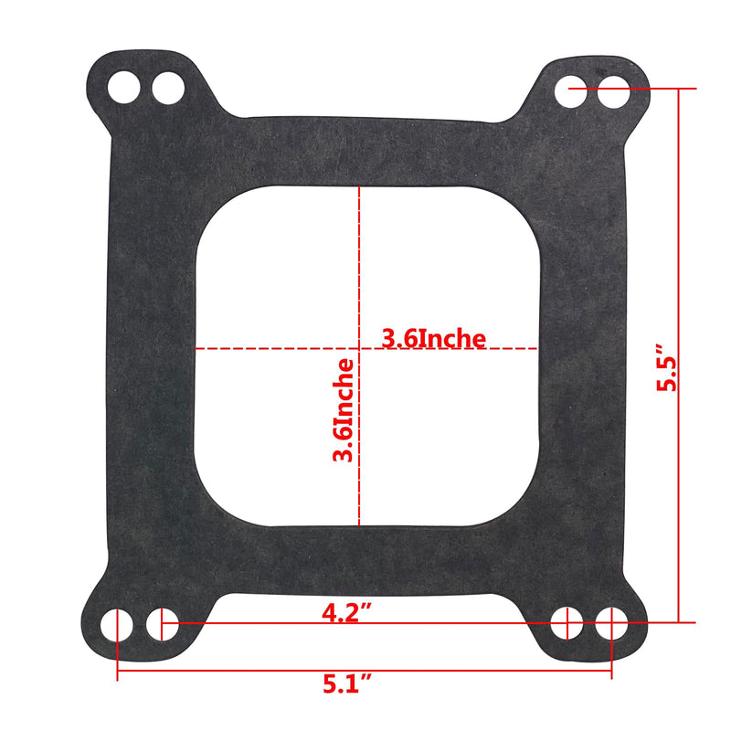 Square Bore 4BBL Carburetor Mounting Gaskets Compatible with Holley 4150 4160 Carburetor Base gaskets SBC BBC 350 Base Gasket edelbrock 4bbl Carburetor Base Gasket(10Pack)