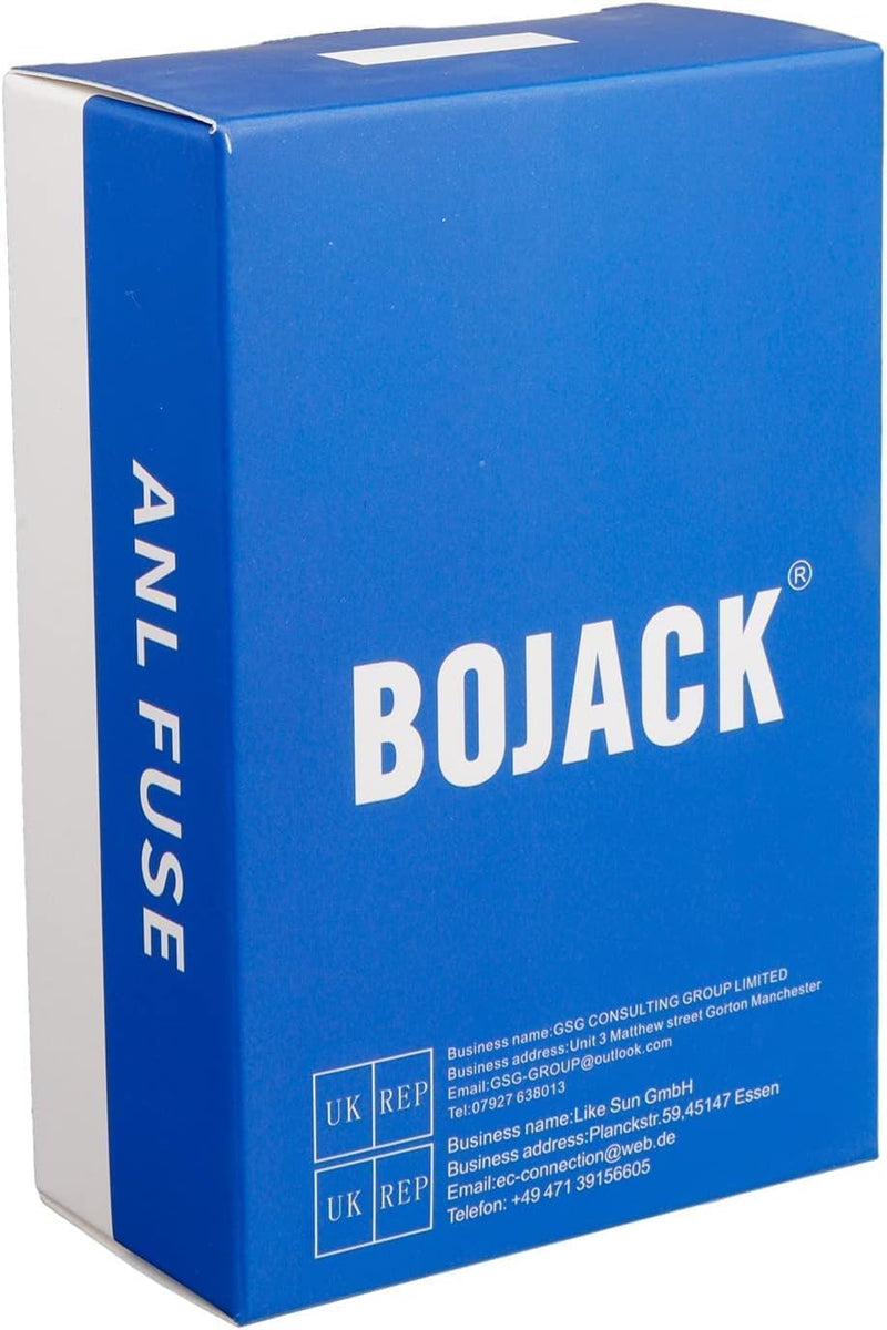 BOJACK 0/2/4 Gauge ANL Fuse Holder and 400 Amp ANL Fuses for 0 2 4 8 Gauge AWG Fuse Block, Fuse Box, Automotive Fuse Holder 400A (Pack of 2)