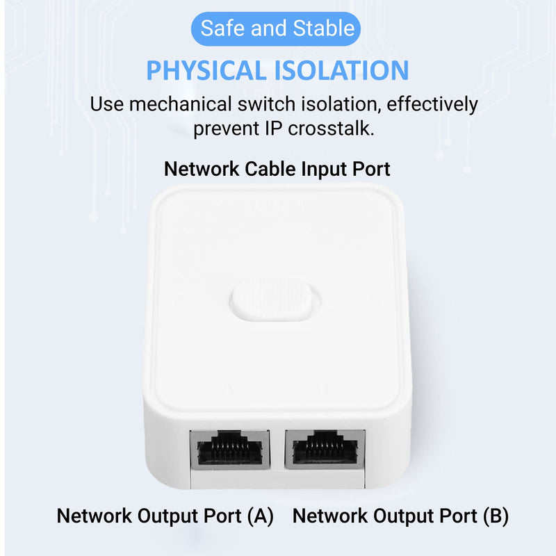 Gigabit Ethernet Network Switch, 2 Port 1000Mbps 2 in 1 Out or 1 in 2 Out PoE Extender Switch Network Hub RJ45 Network Splitter Adapter